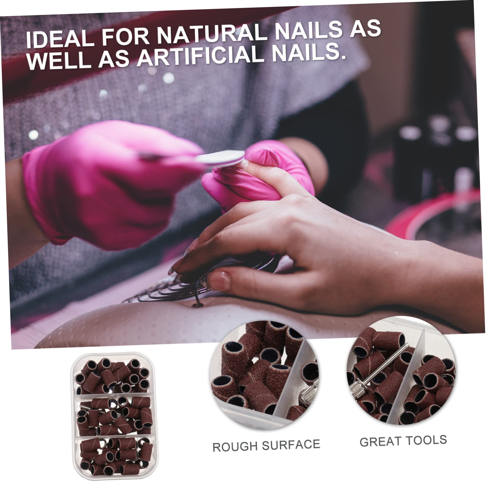 Minkissy 3 Boxes Reusable Nail Art Sanding Bands - Fine & Coarse Grit for Professional Nail Salons & DIY Manicures at Home | Nail Polish Removal & Shaping Tool