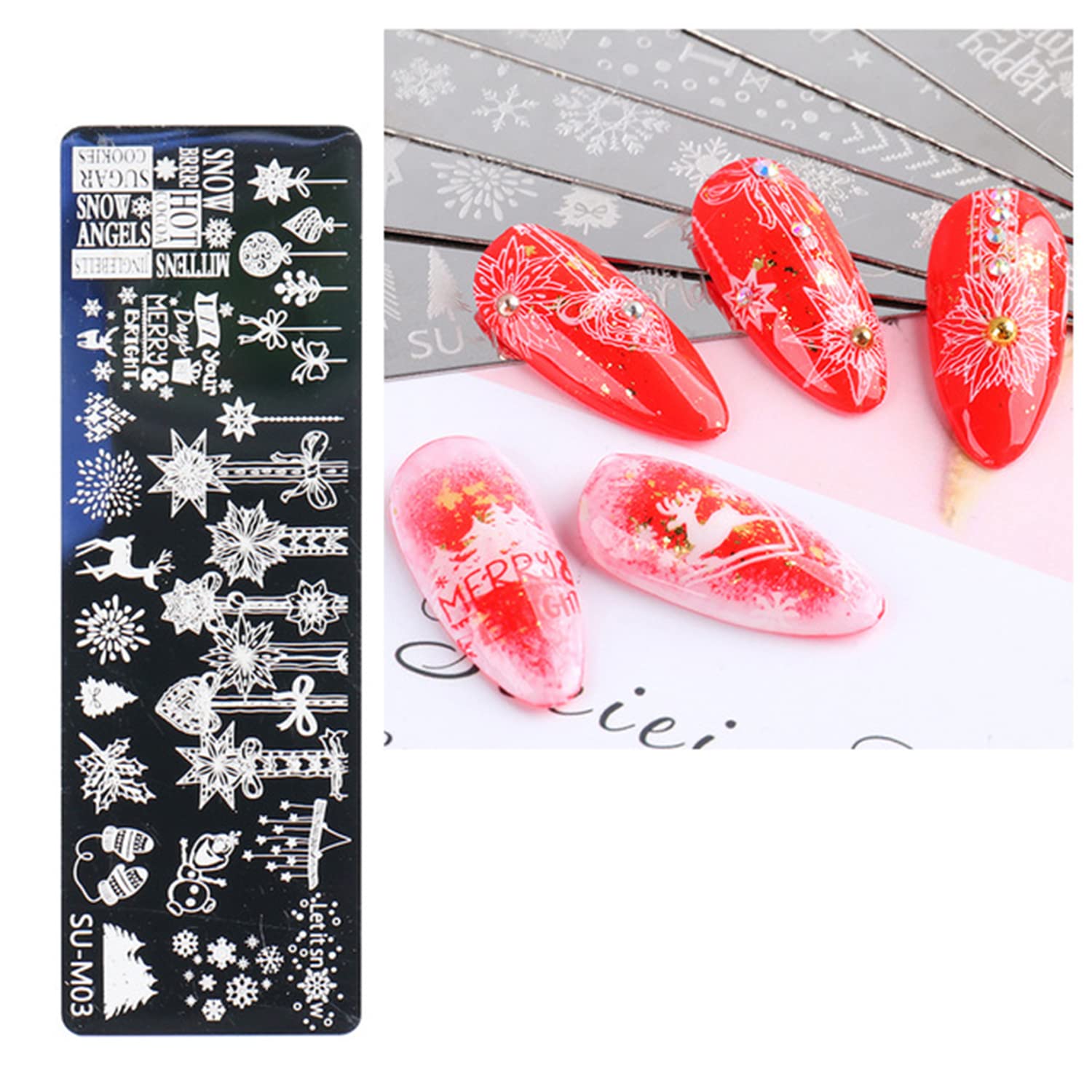 **6-Piece Christmas Nail Stamping Plate Set - DANNEASY Nail Art Stencils & Templates with Stamper & Scraper for Holiday Manicure Designs (Chic Series) | Perfect for DIY Nail Art, Holiday Parties & Festive Gift Giving**