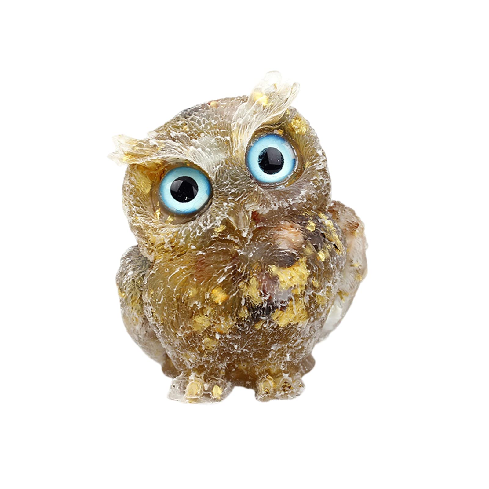 Heakiya Owl Sculpture - Synthetic Resin Faux Crystal Owl Figurine, Vivid Animal Decor for Home & Office, Unique Kids Gift Idea | Perfect for Bookshelf Decor, Baby Shower Present & Feng Shui Display