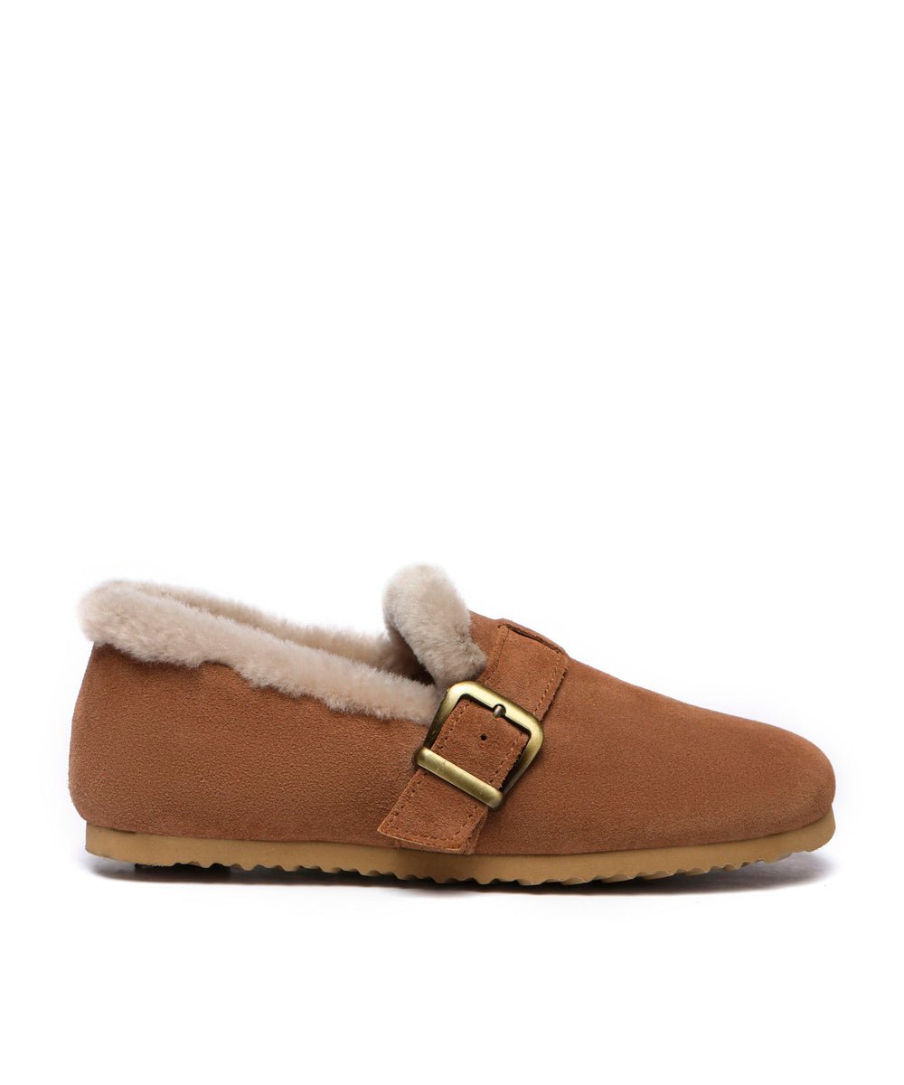 Women's UGG Monica Loafers - Comfortable Suede Slip-On Shoes with Sheepskin Lining for Casual Wear, Office & Travel