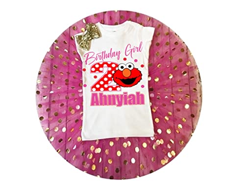 Personalized Elmo Birthday Tutu Outfit for Toddler Girls - Cute Sesame Street Costume for 1st-3rd Birthday Parties & Photo Shoots