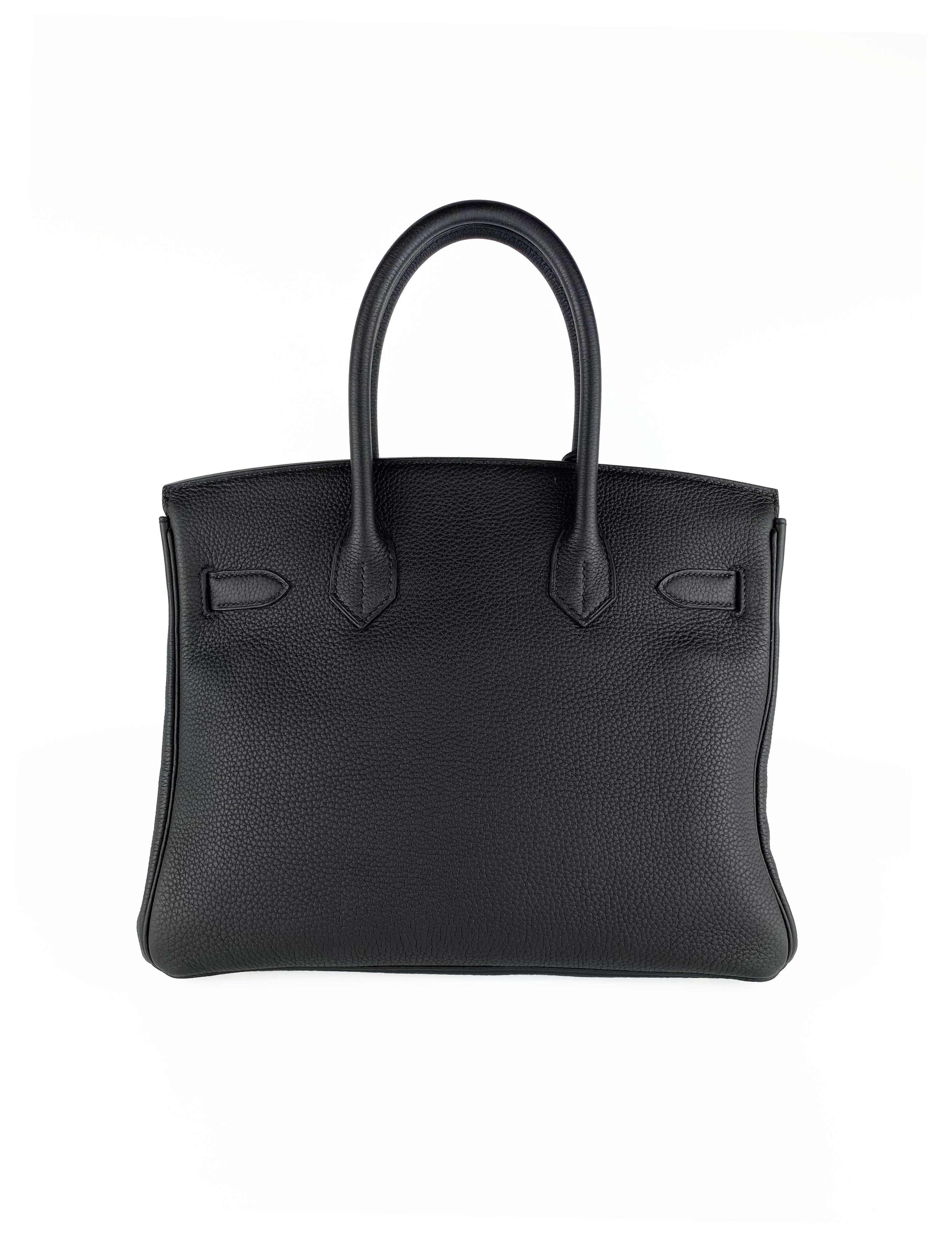 Authentic Hermes Birkin 30 Black Togo Leather Handbag - Luxury Designer Tote Bag for Women, Perfect for Work, Travel & Special Occasions