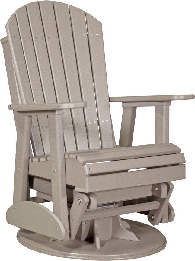 LuxCraft 2-Foot Adirondack Swivel Glider Chair - Outdoor Patio Rocking Chair for Garden, Deck, Porch & Backyard Relaxation