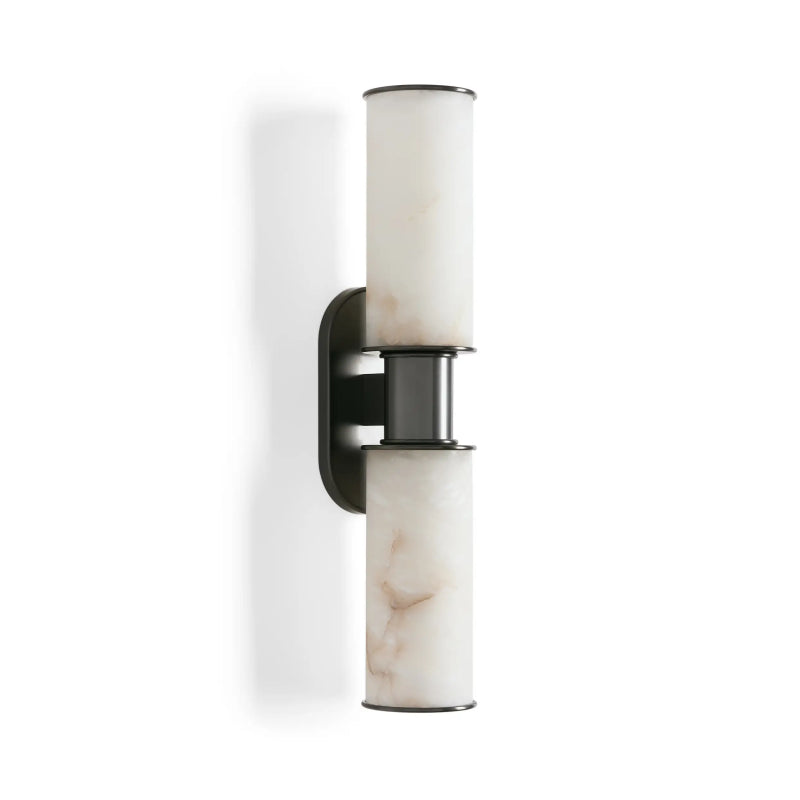 Harlin 2-Light Wall Sconce in Alabaster Finish - Modern Flush Mount Lighting for Bedroom, Hallway & Living Room Decor