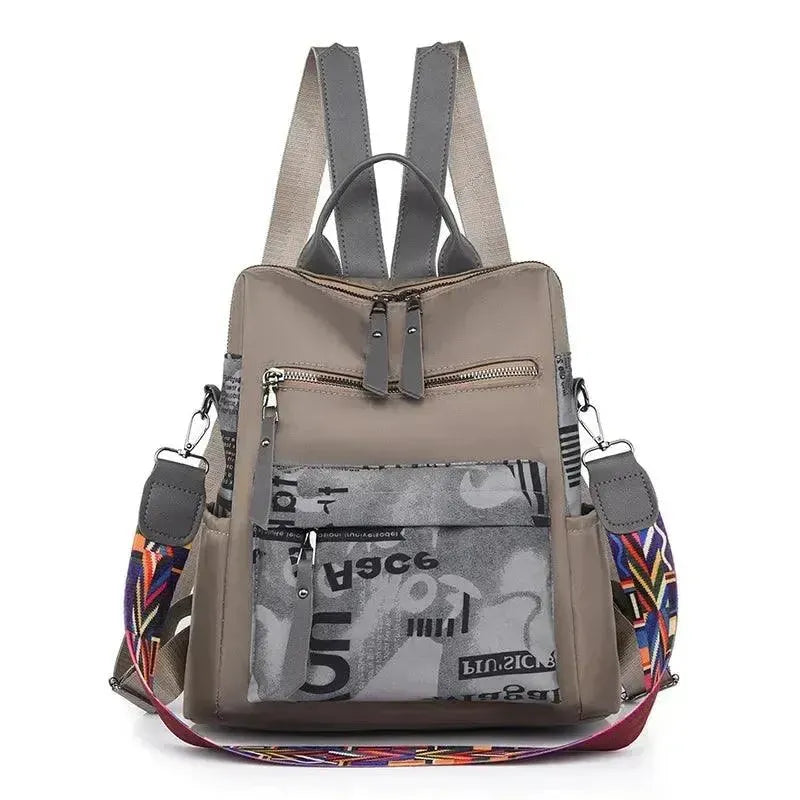 Stylish Patchwork Oxford Women's Backpack - Durable Laptop Bag for College, Work & Travel | Trendy School Backpack for Students & Professionals