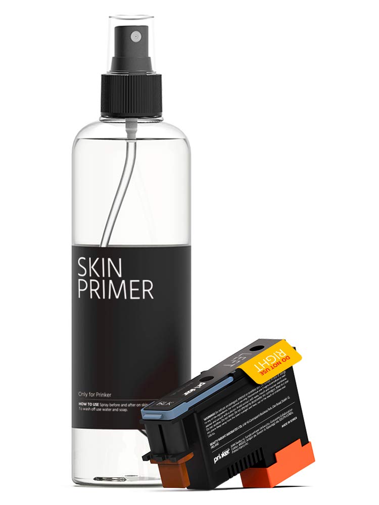 Prinker S Temporary Tattoo Black Ink Refill Set - Premium Cosmetic Ink Cartridge & Skin Primer for Prinker S Device | Perfect for Parties, Events & Body Art