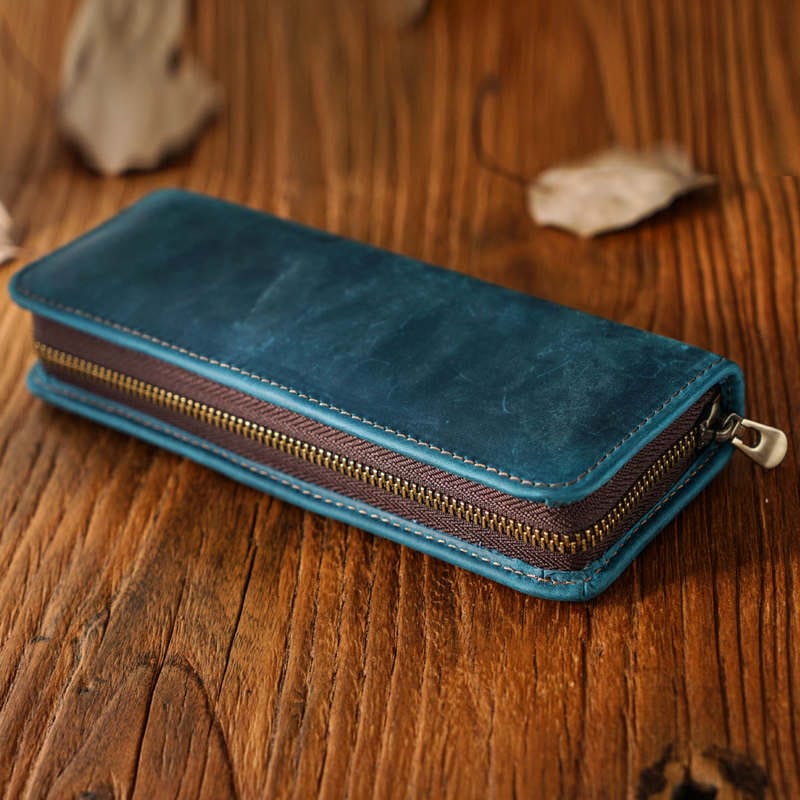 Premium Leather Pen & Pencil Case Holder - Elegant Stationery Organizer for Office, School & Travel - Perfect Gift for Writers & Students