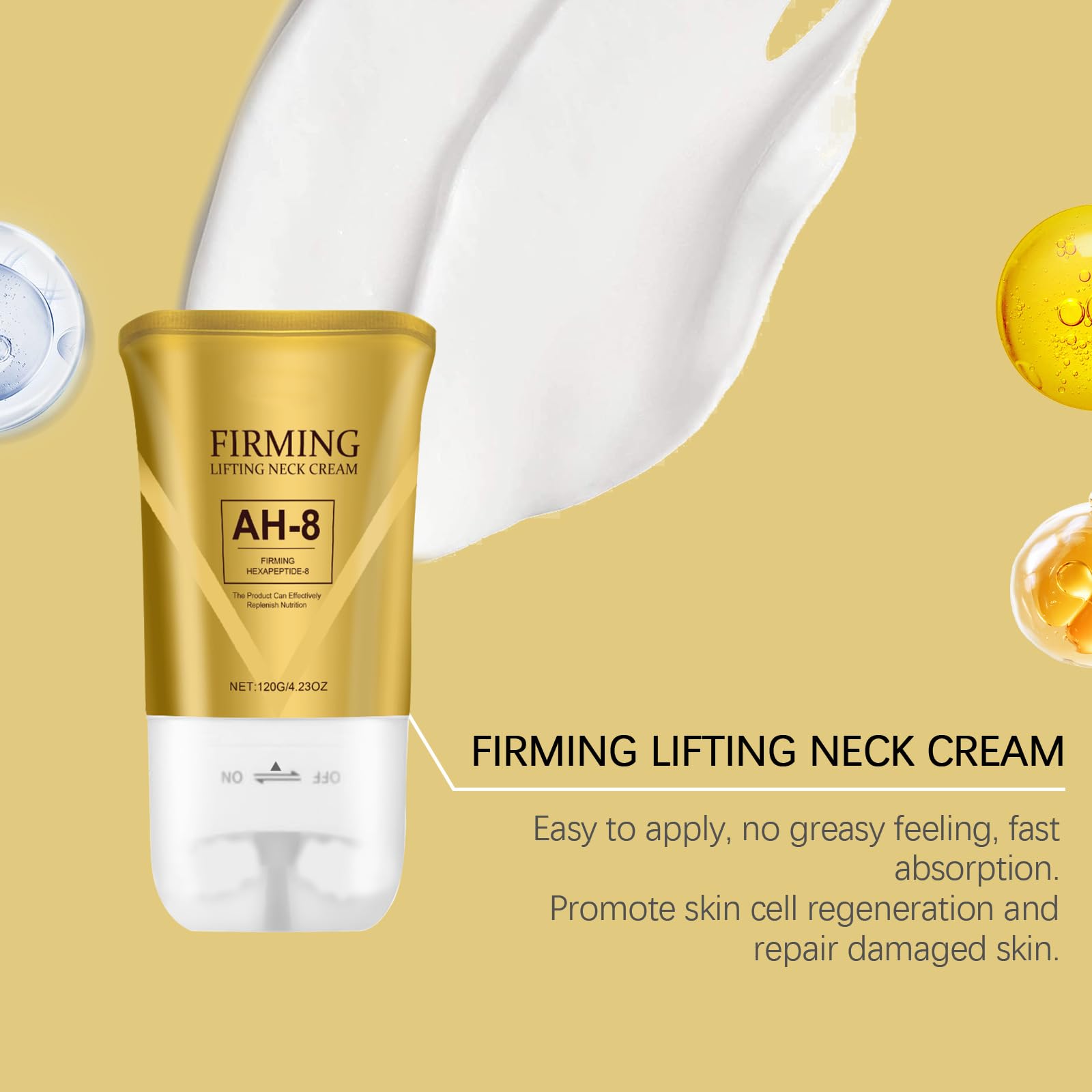Ah-8 Neck Firming Cream with Double Roller - Tighten & Lift for Women | Daily Skincare Routine