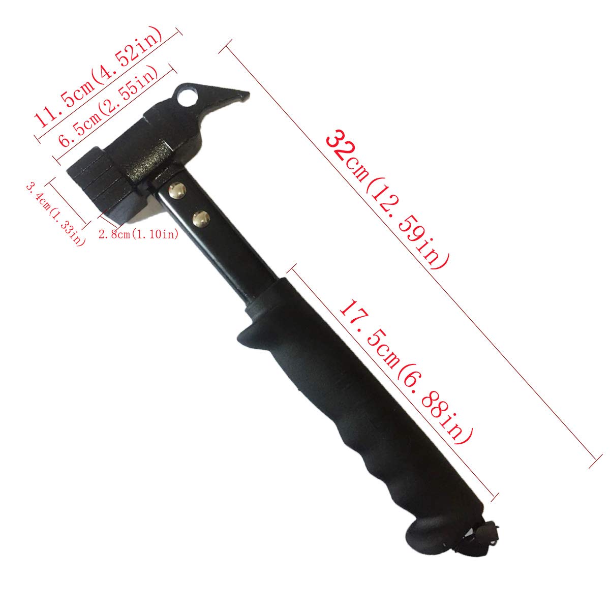 Heavy Duty Camping Hammer with Tent Stake Remover - 12.6