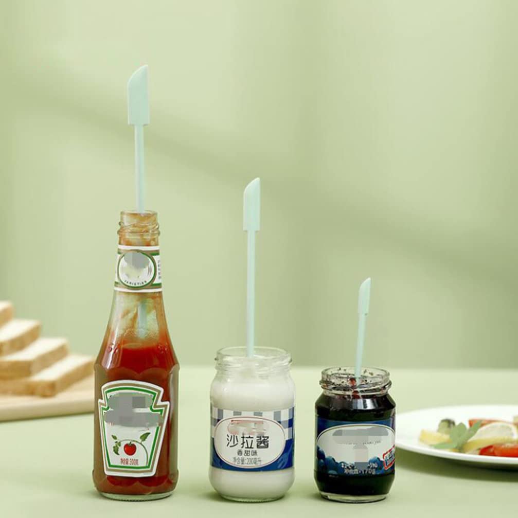 HEMOTON 3-Piece Silicone Jar Spatula Set - Mini Scraper for Jams, Lotions & Creams - Thin Design for Beauty Bottles & Facial Tools - Perfect for Kitchen, BBQ & Makeup Application