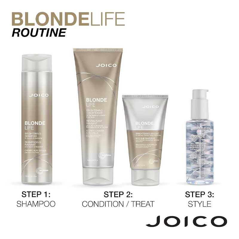 Joico Blonde Life Brightening Purple Shampoo for Blonde & Gray Hair - Tones Brassiness & Enhances Shine - Salon Quality Hair Care for Color-Treated Hair - Perfect for Daily Use & Maintaining Salon Blonde Highlights