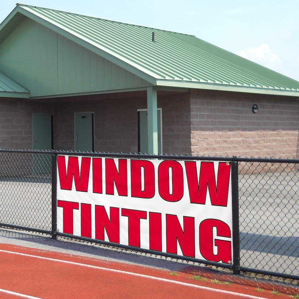 Vinyl Banner - 48x96 Inches with 8 Grommets | Weatherproof Outdoor Advertising Sign for Automotive, Window Tinting & Industrial Use | Perfect for Yard Signs, Business Promotion & Events