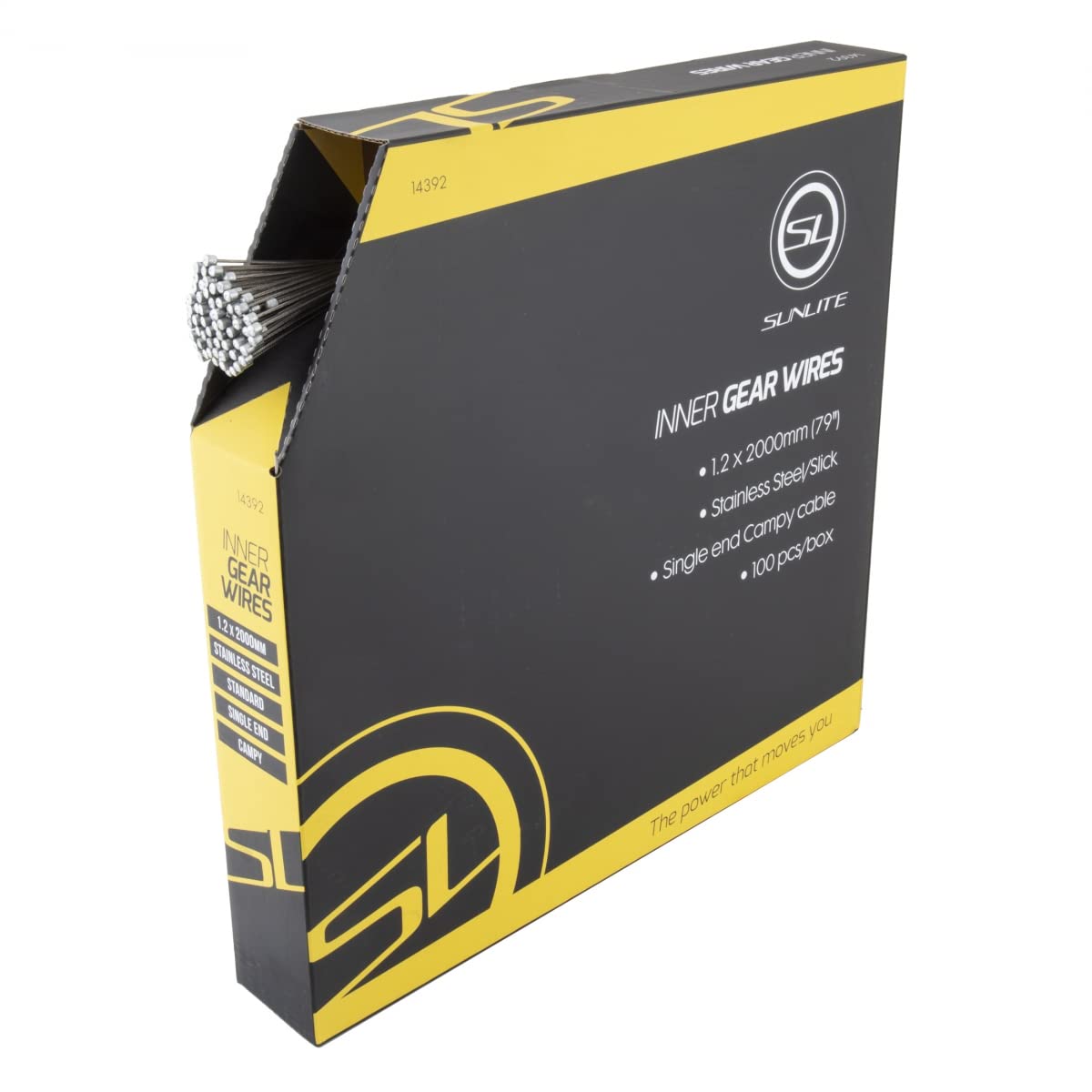 Sunlite Premium Bicycle Shift Cable - Box of 100 for Smooth Gear Shifting - Perfect for Bike Repair, Maintenance & Upgrades