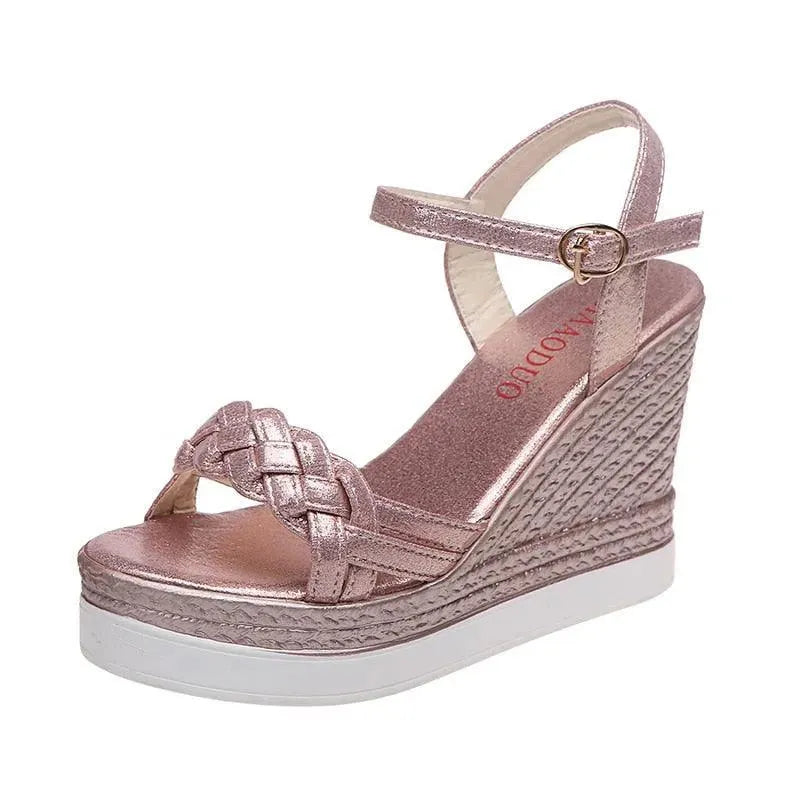 Women's Summer Peep Toe Wedge Sandals - Comfortable High Heel Shoes for Beach, Party & Casual Wear | Breathable & Stylish Fashion Footwear