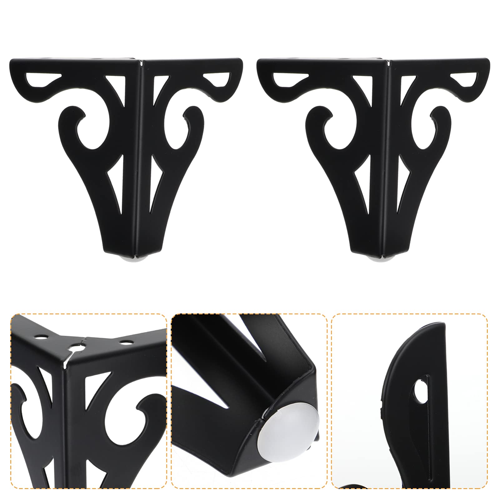 ULTECHNOVO 4 Pack Hollow Metal Furniture Legs - Black Iron Replacement Legs for Tables, Cabinets, Couches & Chairs - Heavy Duty Support Legs for Home & Office Furniture