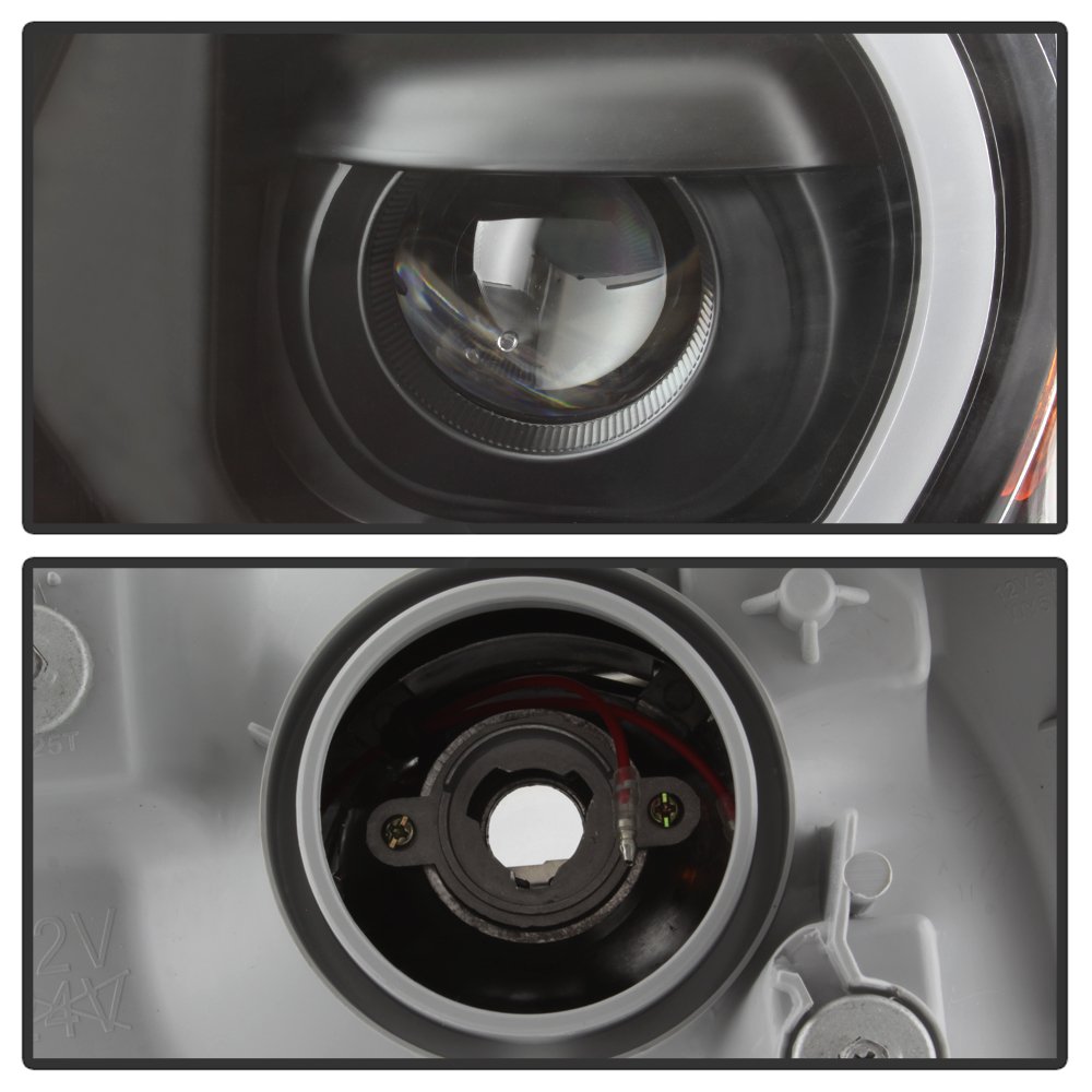 Bright LED Light Tube DRL Headlights for Toyota Tacoma 2012-2015 - Black/Clear Lens - Upgrade Your Truck's Style & Visibility for Daytime & Night Driving