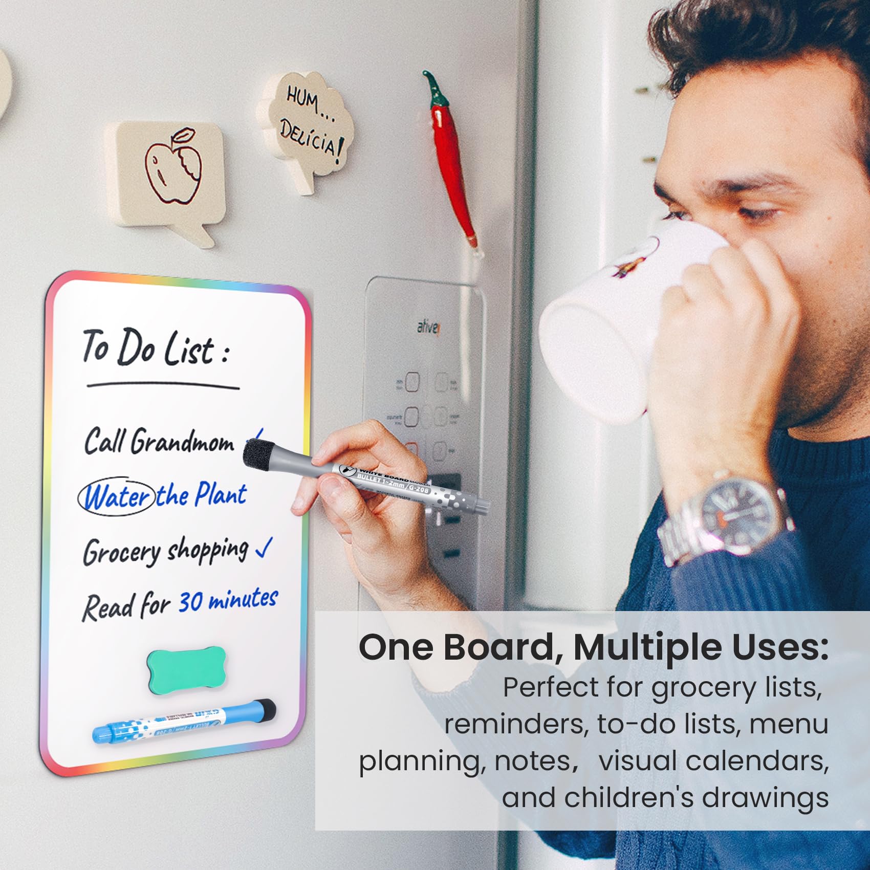 Magnetic Dry Erase Board for Refrigerator - 12