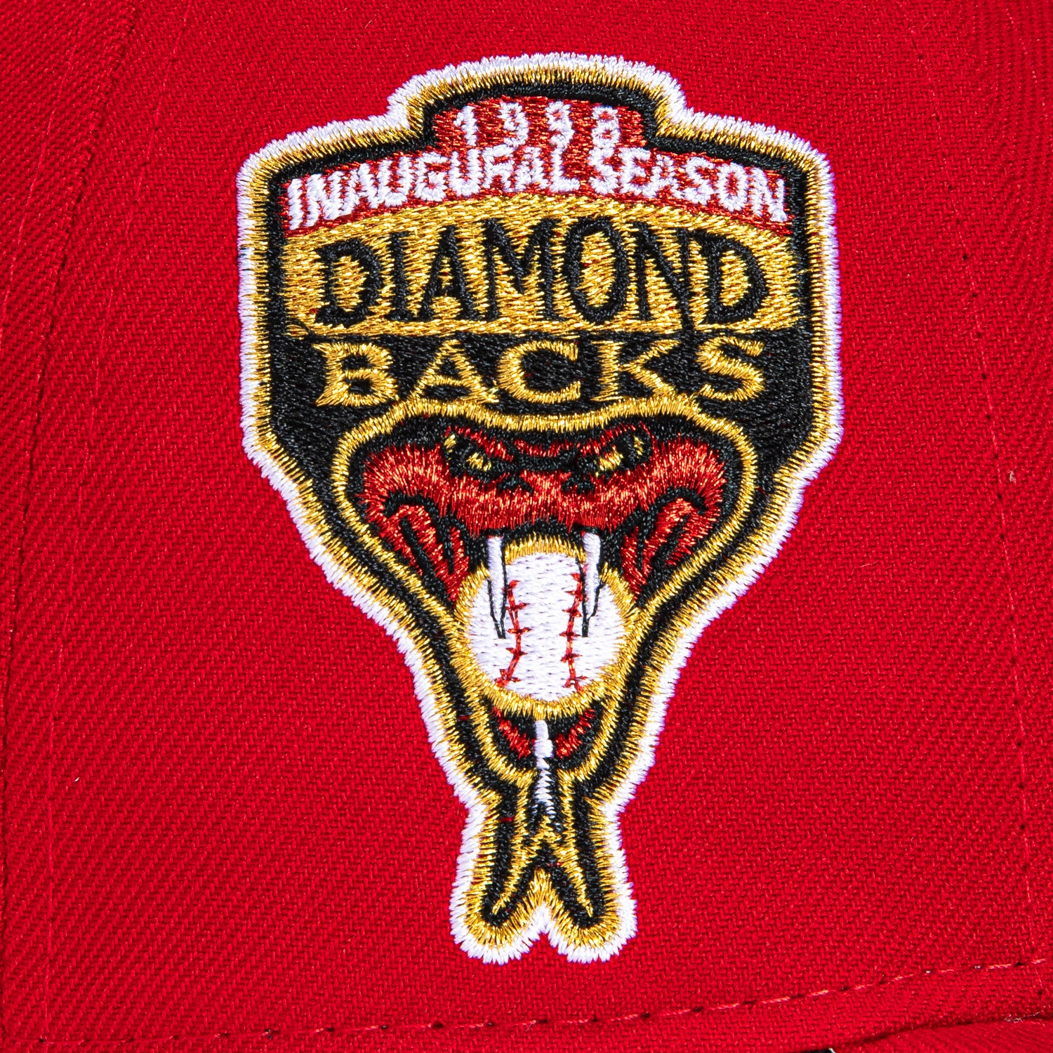New Era 59Fifty Arizona Diamondbacks MLB Baseball Cap with Inaugural Patch - Red, Black & White Adjustable Snapback Hat for Men - Perfect for Games, Fan Gear & Streetwear Fashion