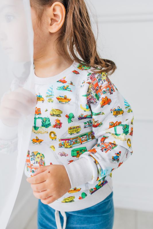 Richard Scarry's Busyworld™ Busytown Map Crewneck Sweatshirt - Kids' Cartoon Graphic Hoodie for Boys & Girls - Perfect for School, Playdates & Family Adventures