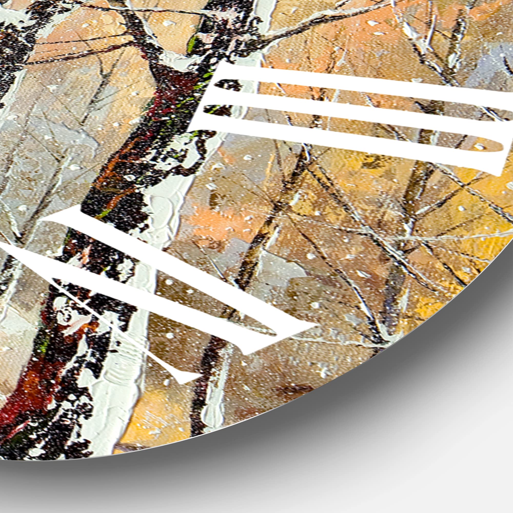 DesignQ Traditional Wall Clock - 'Allegory of Winter and Autumn' Landscape Nature Art, Large Decorative Clock for Living Room, Bedroom & Office | Perfect Home Decor Gift for Housewarming & Holidays