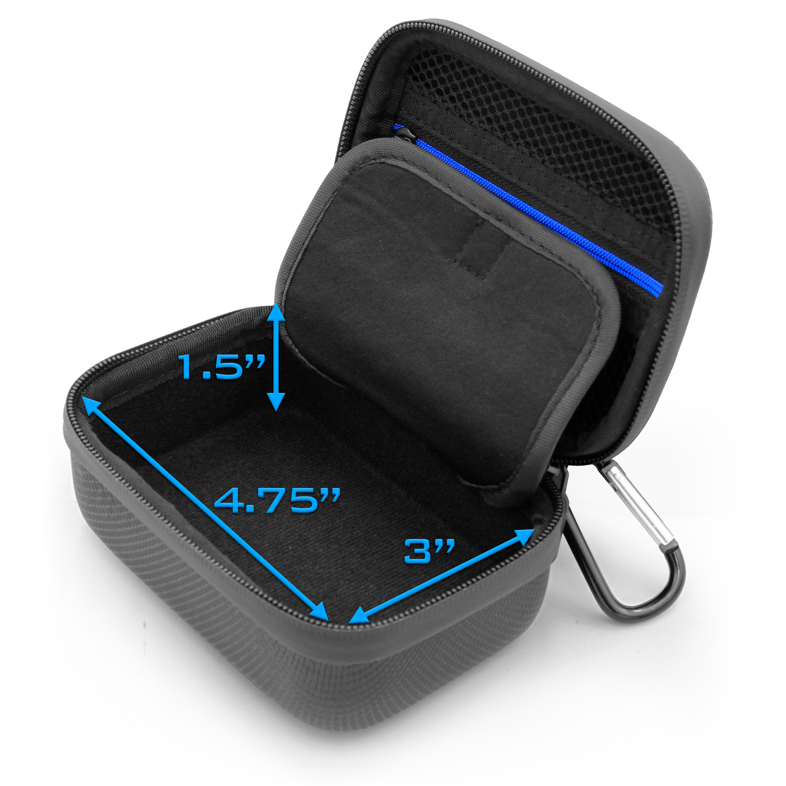 CASEMATIX Hard Shell Travel Case for Zoleo Satellite Communicator - Protective Carrying Case with Wrist Strap for Satellite Messenger (Black) - Perfect for Hiking, Camping & Outdoor Adventures