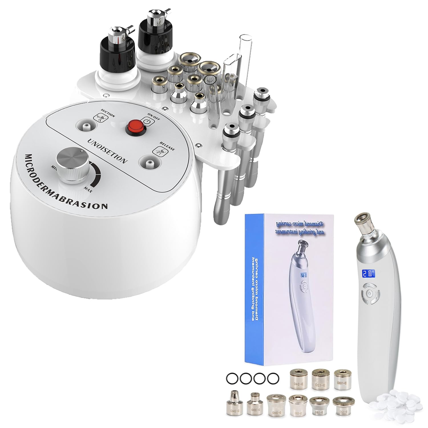 3 in 1 Microdermabrasion Machine - Portable Home & Travel Facial Exfoliator for Glowing Skin | Perfect for Spa Days & On-the-Go Skincare
