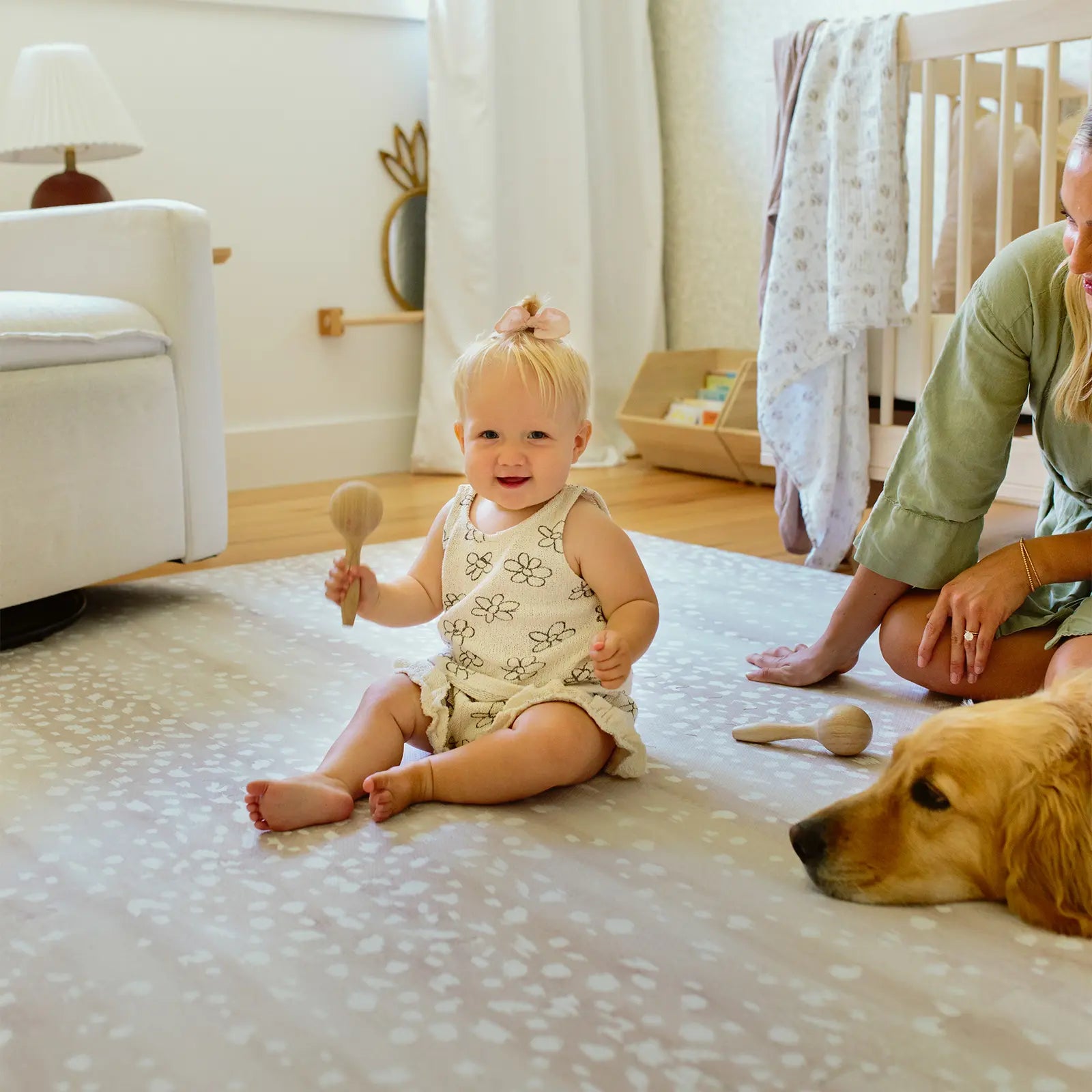 Little Nomad Play Mat for Babies & Toddlers - Soft, Non-Toxic Foam Floor Mat for Playtime, Crawling & Learning - Perfect for Nursery, Daycare & Home Use - Fawn Design