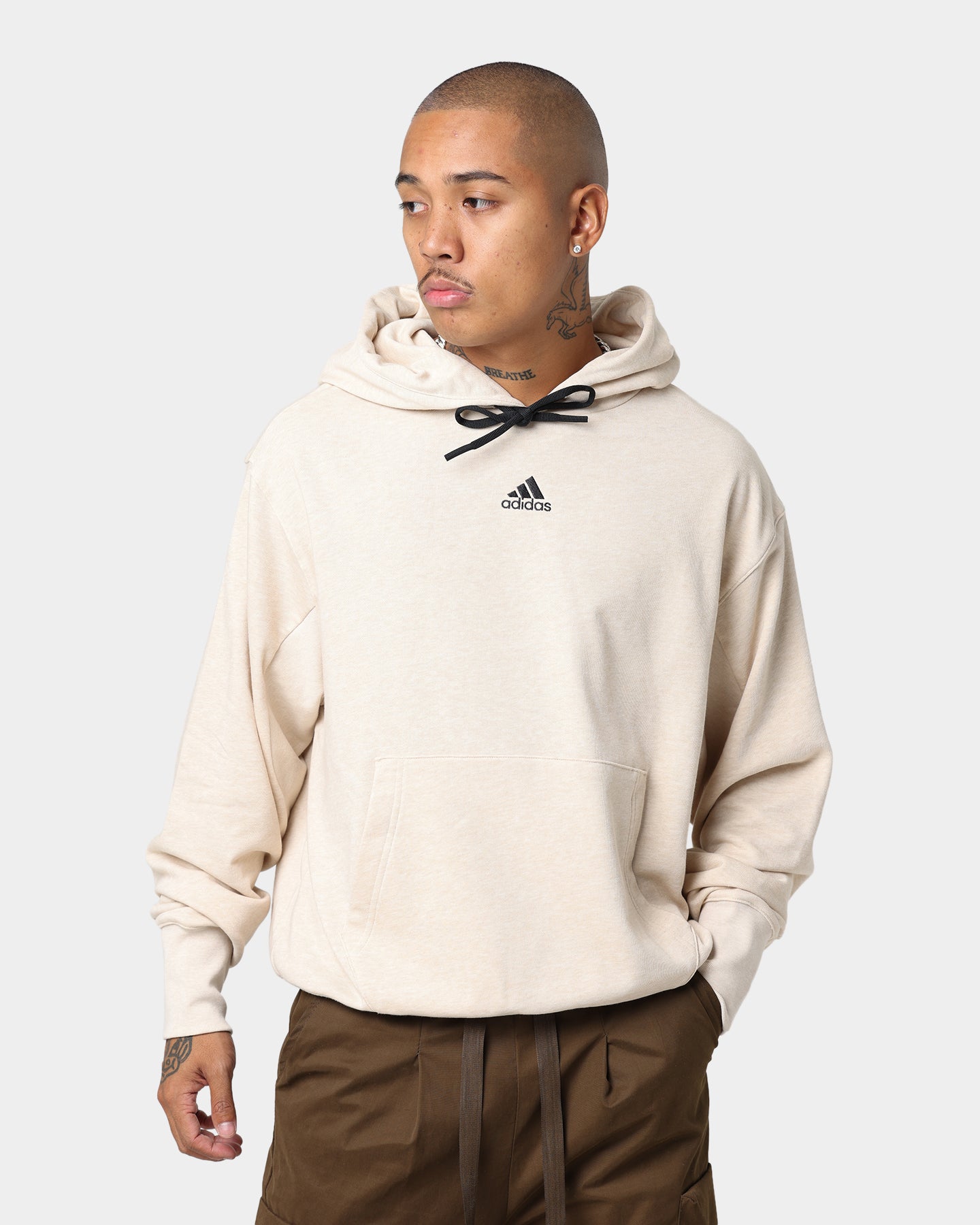 Adidas Botanically Dyed Hoodie - Eco-Friendly Beige Cotton Pullover for Men & Women | Perfect for Casual Wear, Gym & Outdoor Activities