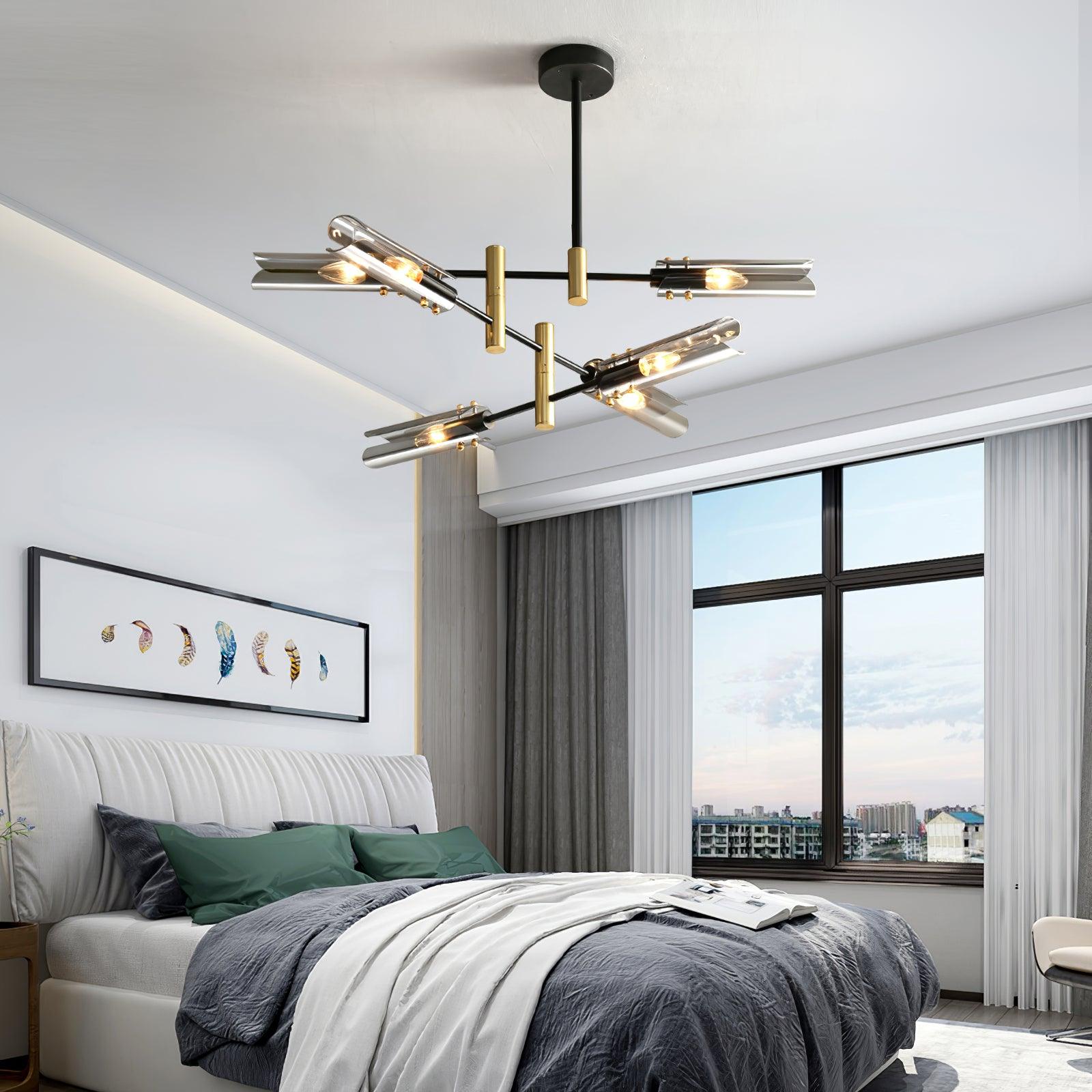 Astrid Double Chandelier - Modern Crystal Ceiling Light Fixture for Dining Room & Living Room | Elegant Home Decor Lighting for Weddings & Luxury Interiors