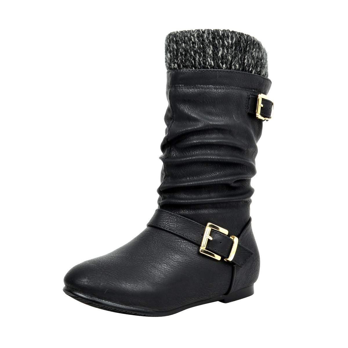DREAM PAIRS Girls Faux Fur Lined Knee High Winter Riding Boots - Warm Snow Boots for Toddler, Little Kid & Big Kid - Perfect for Cold Weather, Snow Play & Winter Outdoor Activities