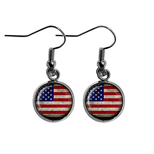 USA Flag Surgical Steel Earrings - Patriotic American Jewelry for Men & Women - Perfect for 4th of July, Memorial Day & Veterans Day Celebrations