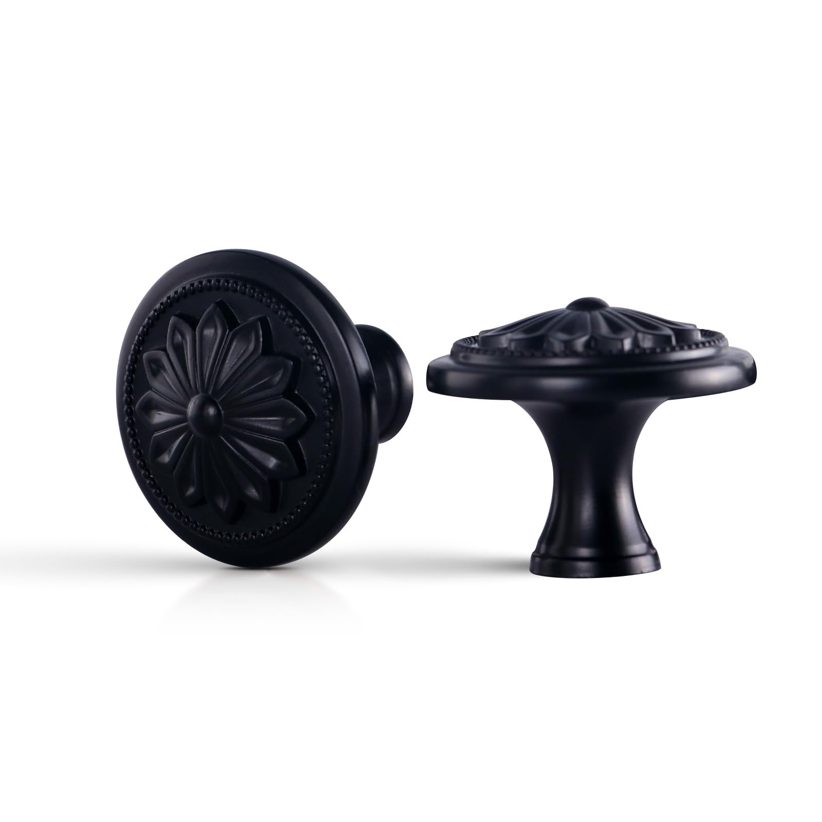 10 Pack Matte Black Cabinet Knobs - 1-2/5