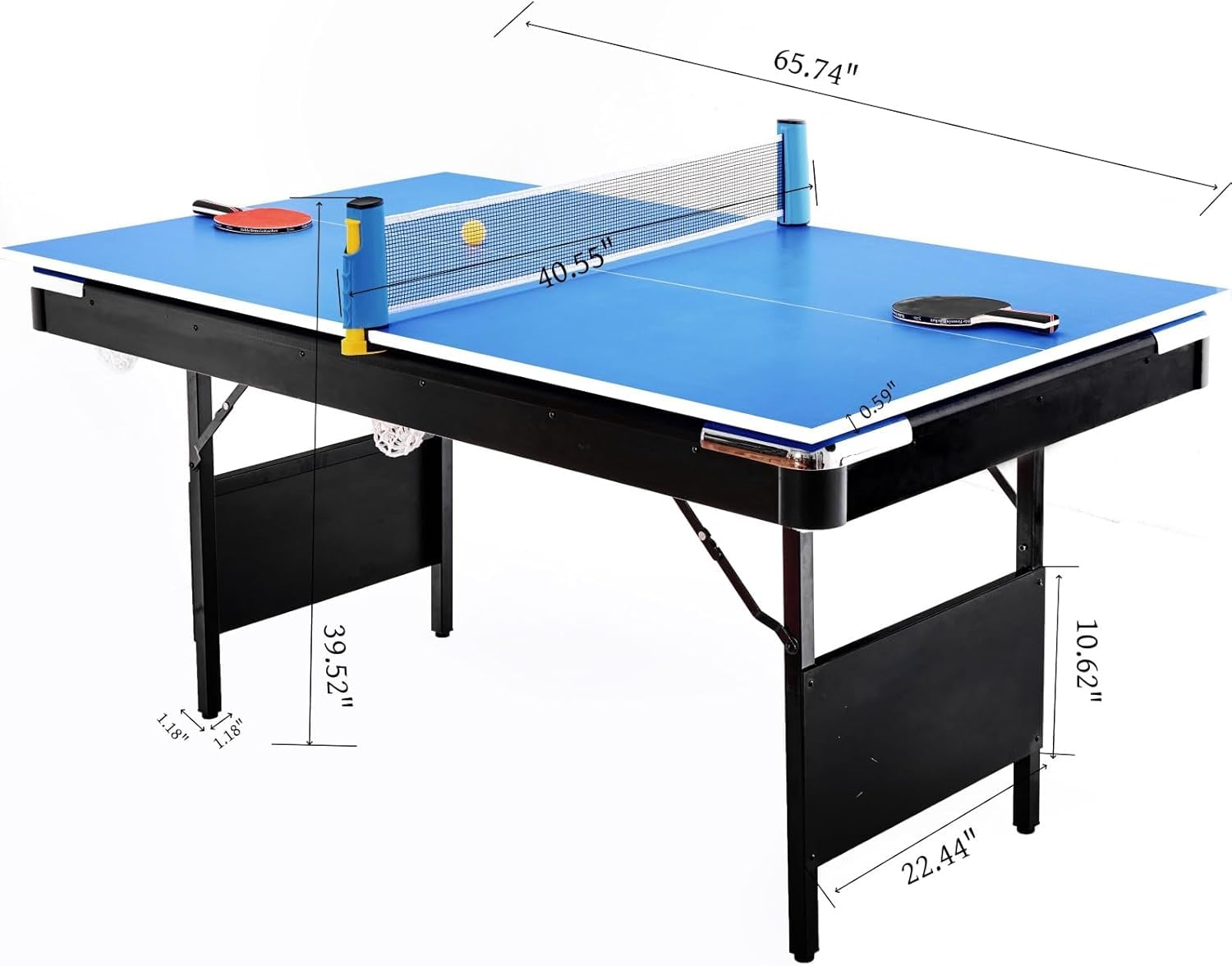 5.5ft, 6ft or 7ft Portable Foldable Billiards Pool Table Set with Balls, Cues, Chalk & Brush - Multi-Game Table for Family Fun, Game Room, Basement & Man Cave Entertainment
