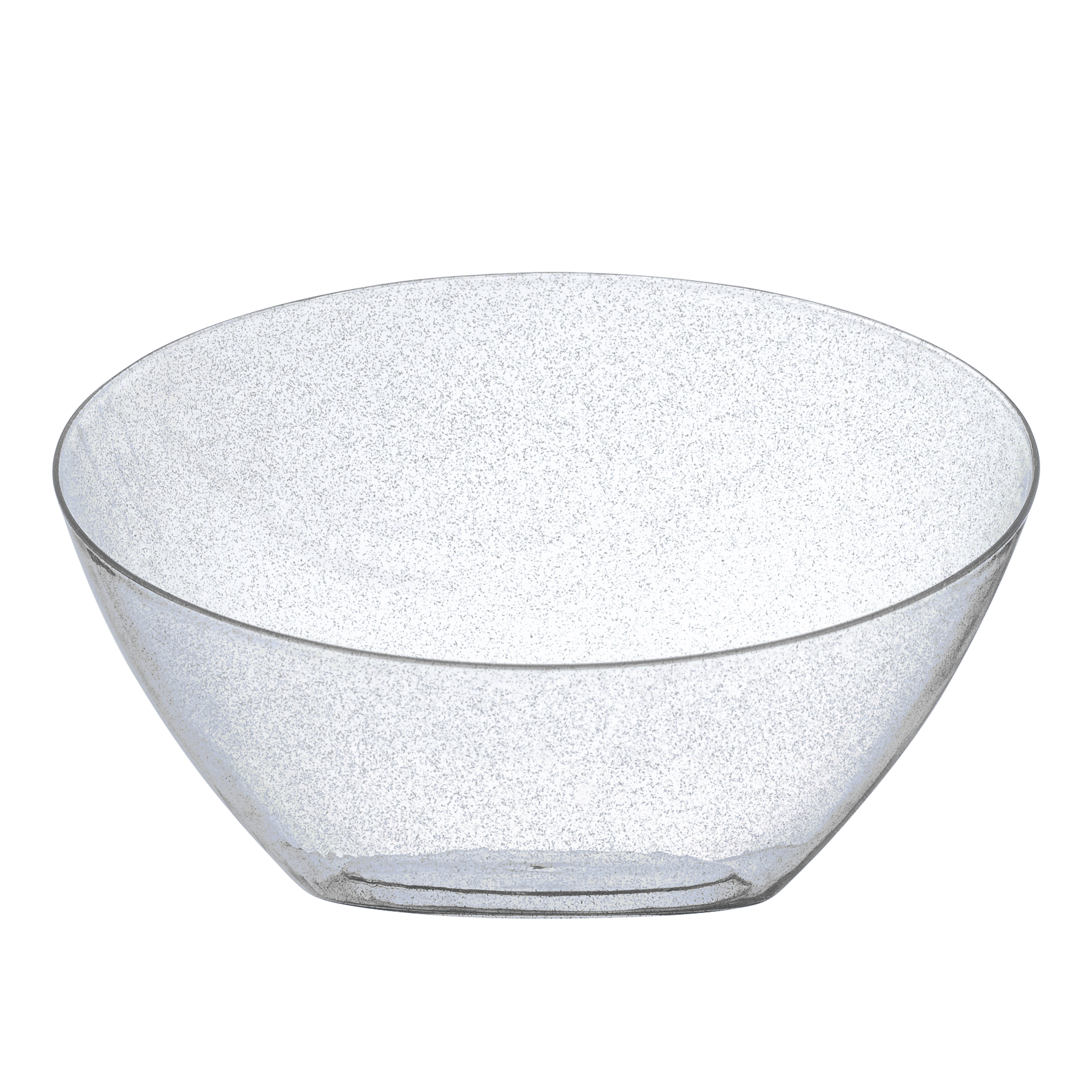 5 Pack Clear & Silver Glitter Angled Plastic Serving Bowls - Perfect for Party Snacks, Candy Buffets, and Dessert Displays