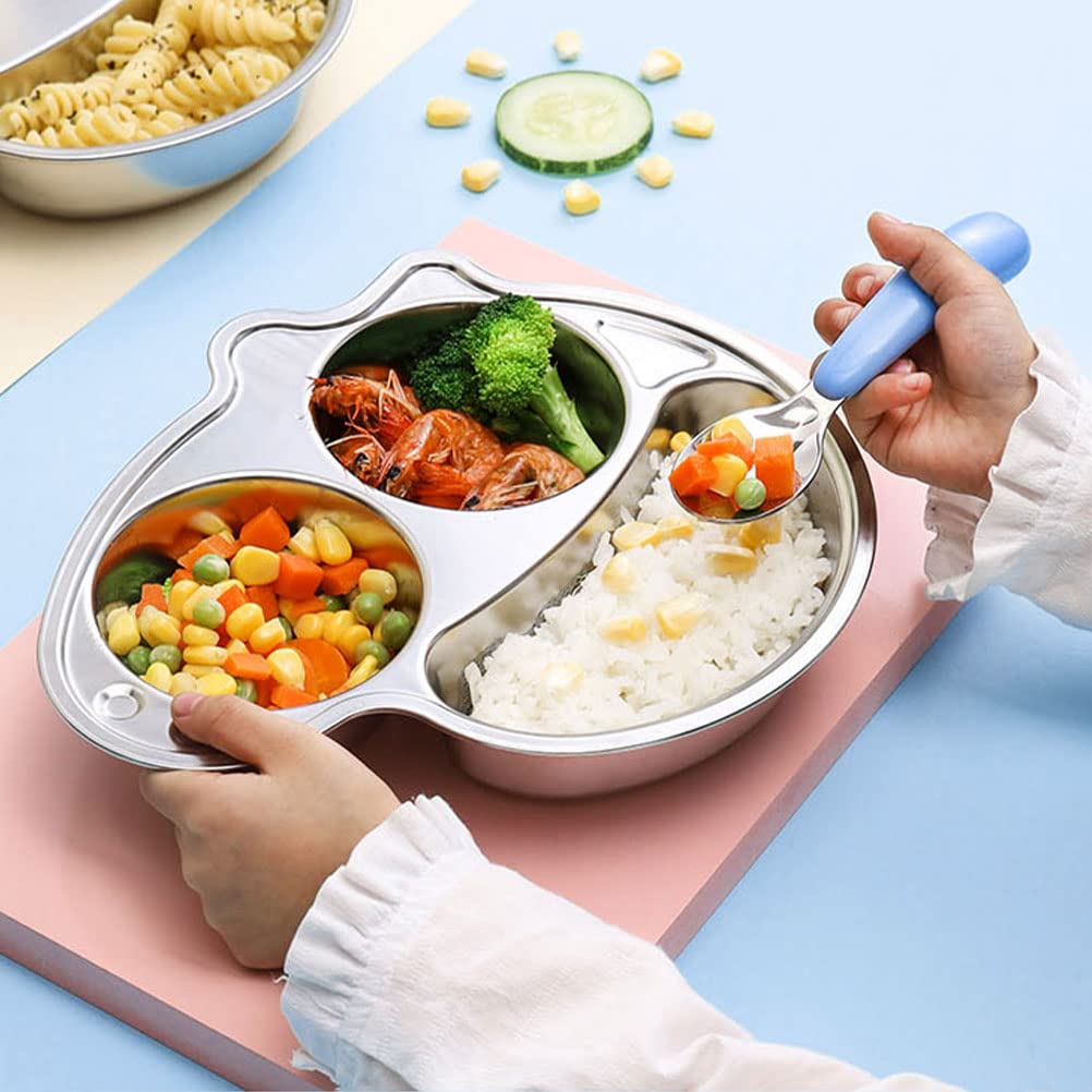 Lanjue 3-Piece Stainless Steel Baby Fork and Spoon Set (6-Pack) - Toddler Utensils with Rounded Handles for Safe Self-Feeding | BPA-Free Kids Flatware for Home, Travel & Daycare Use
