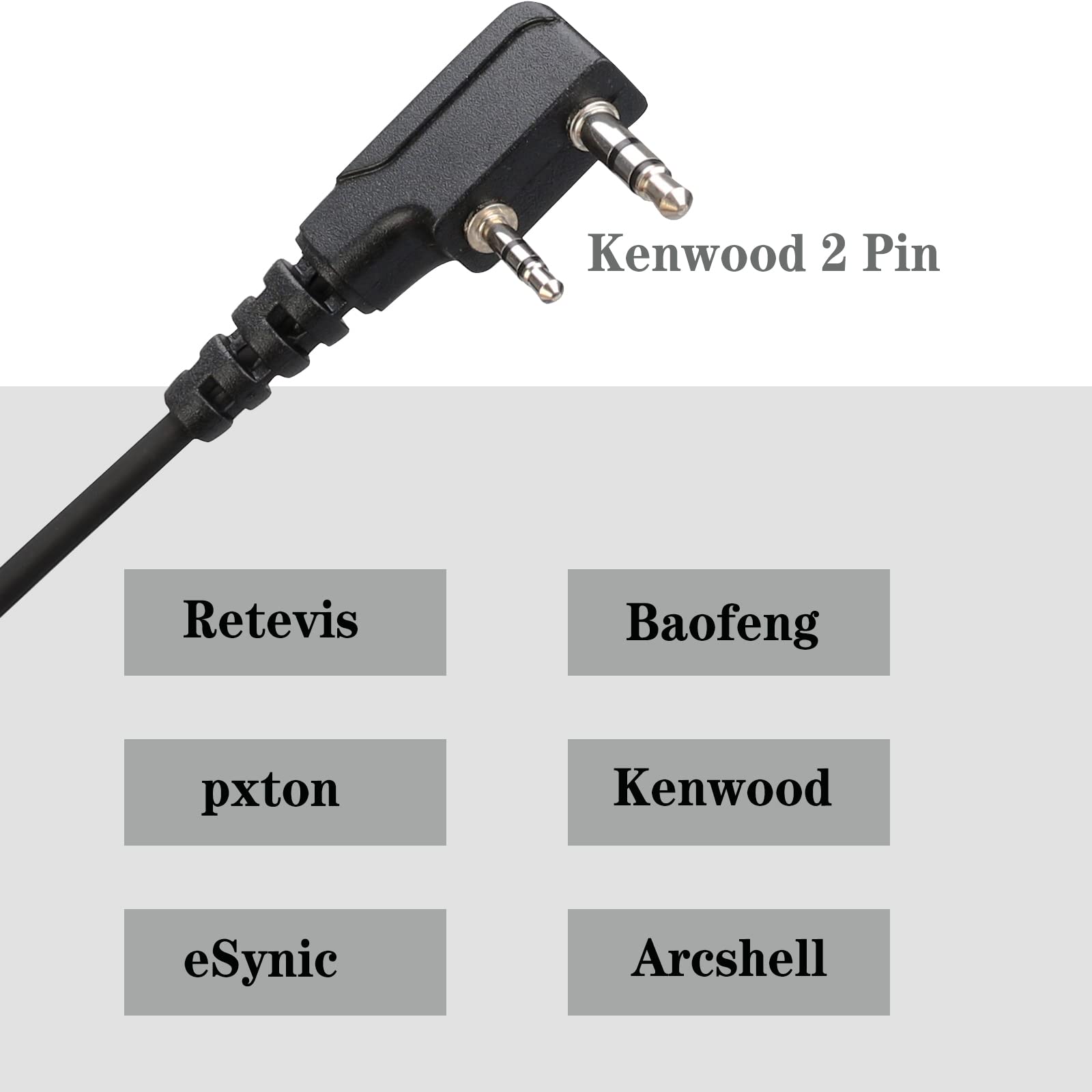 Retevis Adjustable Throat Mic Walkie Talkie Headset with Acoustic Tube - 2 Pin Connector for RT22 RT68 RT21 H-777 RT27 RT86 - Compatible with BAOFENG UV-5R PXTON 2 Way Radio - Hands-Free Communication for Outdoor Activities, Construction, Security & Emergency Response (1 Pack)