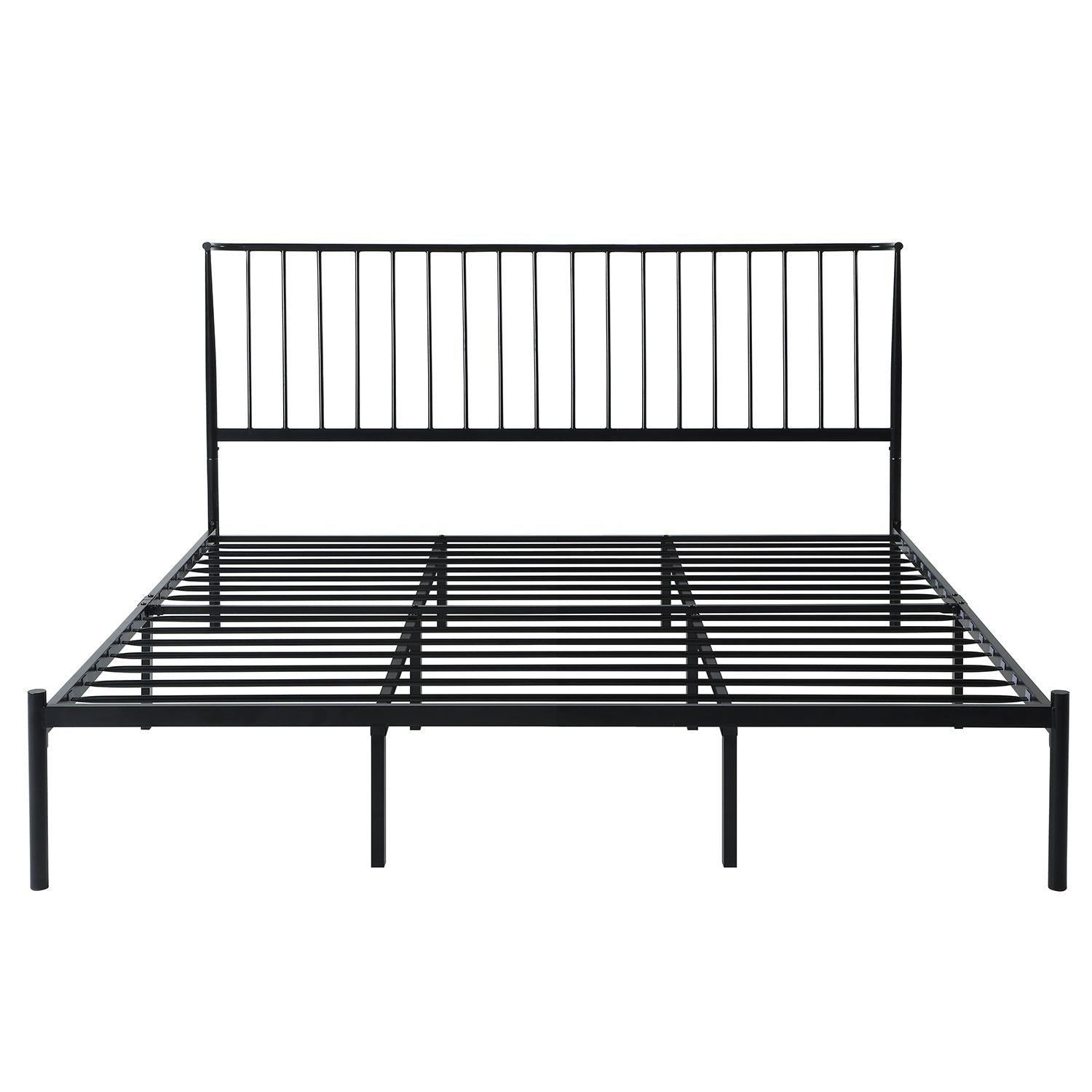 Augusta King Platform Bed Frame - Black | Modern Minimalist Bedroom Furniture for Home & Apartment