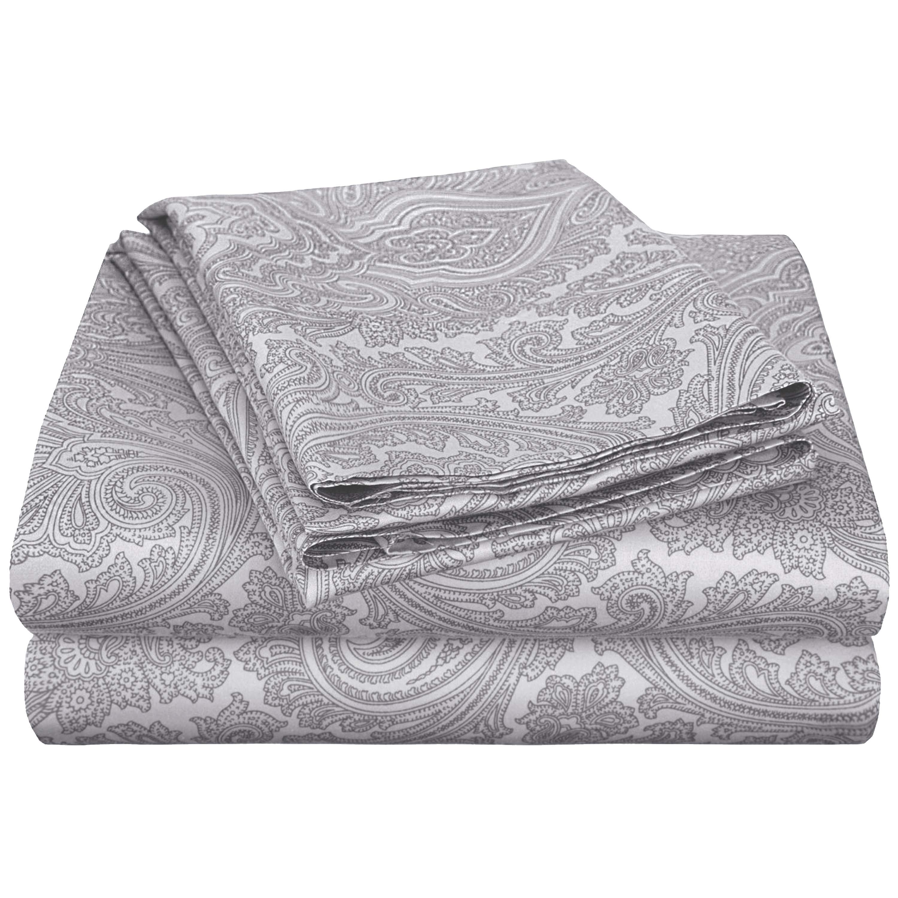 Italian Paisley 600 Thread Count Cotton Blend Deep Pocket Sheet Set - Ultra Soft Bedding for Queen Size Beds - Perfect for Luxury Hotels, Guest Rooms & Master Bedrooms