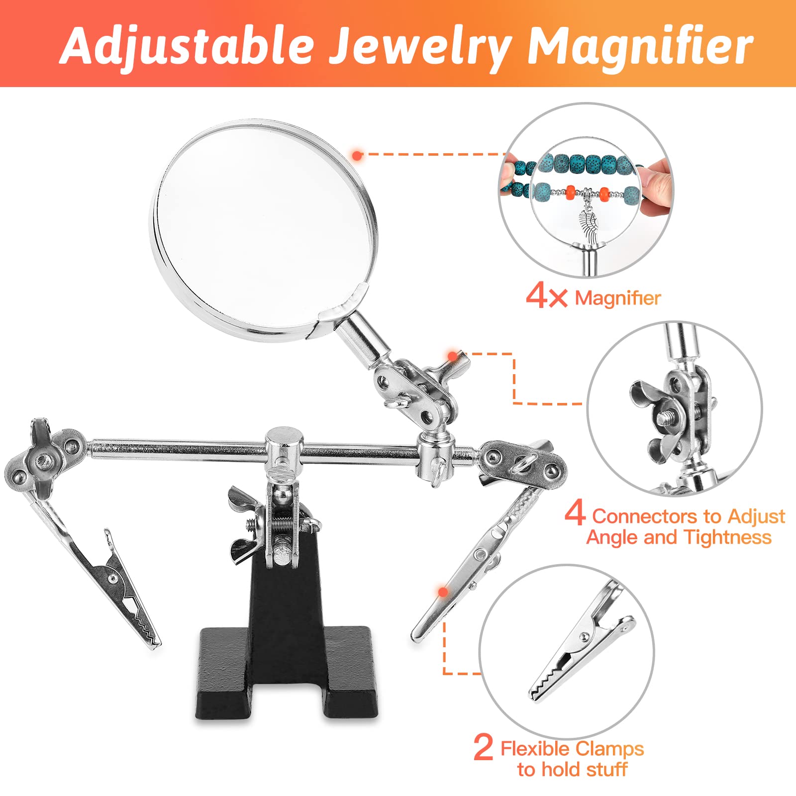 Premium Jewelry Making Kit for Adults - Complete DIY Jewelry Supplies with Pliers, Wires, Findings, Necklace Chains, Magnifier & Storage Bag (Black) - Perfect for Beading, Crafting, Wire Wrapping & Gift Making