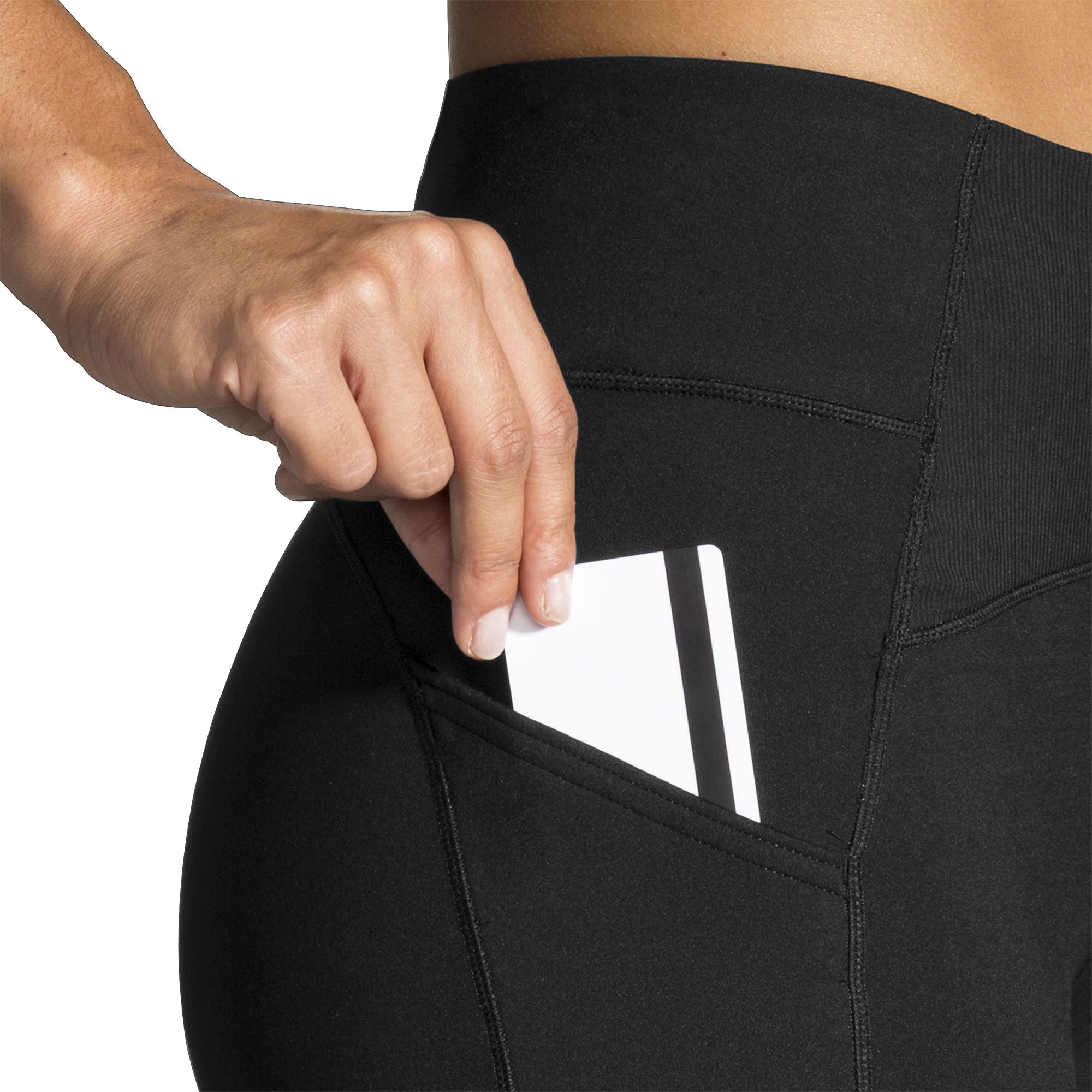 Brooks Momentum Thermal Black Women's Running Tights - High Waist Fleece-Lined Winter Workout Leggings for Cold Weather Jogging & Gym Training