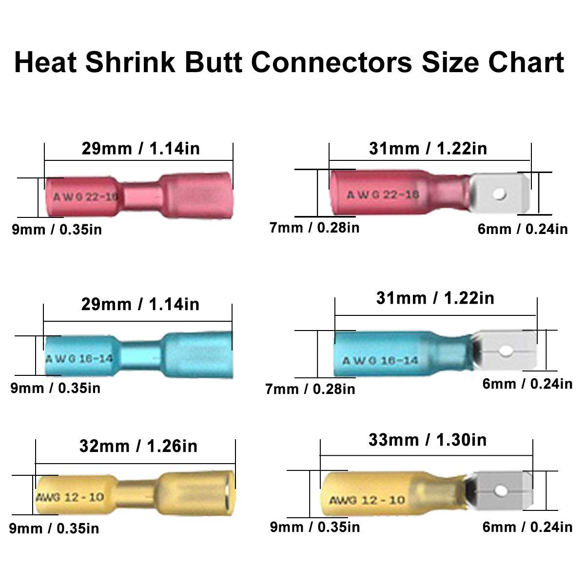 275 PCS Heat Shrink Wire Connectors Kit - Waterproof Insulated Marine & Automotive Electrical Terminals with Spade Connectors for DIY, Boat, Car, Motorcycle Wiring Repair and Maintenance