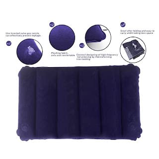 Reckon® Air Inflatable Velvet Travel Neck Pillow - Ultra Soft & Comfortable for Airplane, Car, Camping - Lightweight & Portable for Adults, Kids, Babies - Perfect for Backpacking, Family Trips & Long Flights
