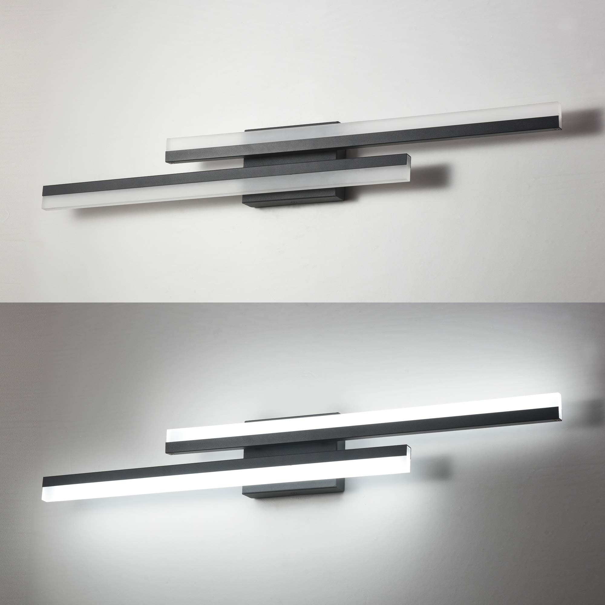 PRESDE 32 Inch Dimmable Modern Black LED Vanity Light Fixture for Bathroom - Over Mirror Lighting, Cold White 6000K - Perfect for Makeup, Shaving & Bathroom Decor