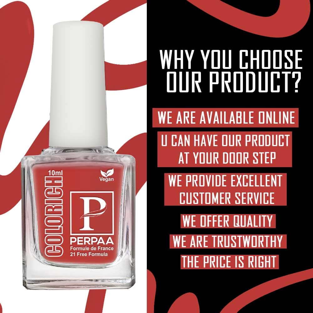 PERPAA® Vegan HD Color Gel Nail Polish Set - 3 Colors (Shimmer Peach, Bold Red, Coco Brown) | Long Lasting, Non-Toxic, Cruelty Free | Perfect for Manicures, Pedicures, Nail Art & Salon Use