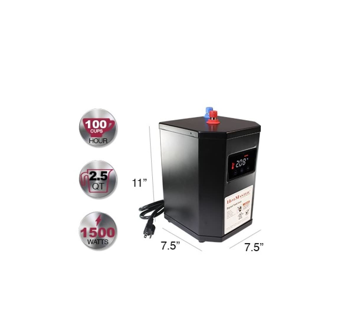 Westbrass DT1F272-12 9-Inch 2-Handle Instant Hot and Cold Water Dispenser Faucet with DigiHot Digital Tank System in Oil Rubbed Bronze - Perfect for Kitchen Sink, Office Breakroom, and Home Bar Setup
