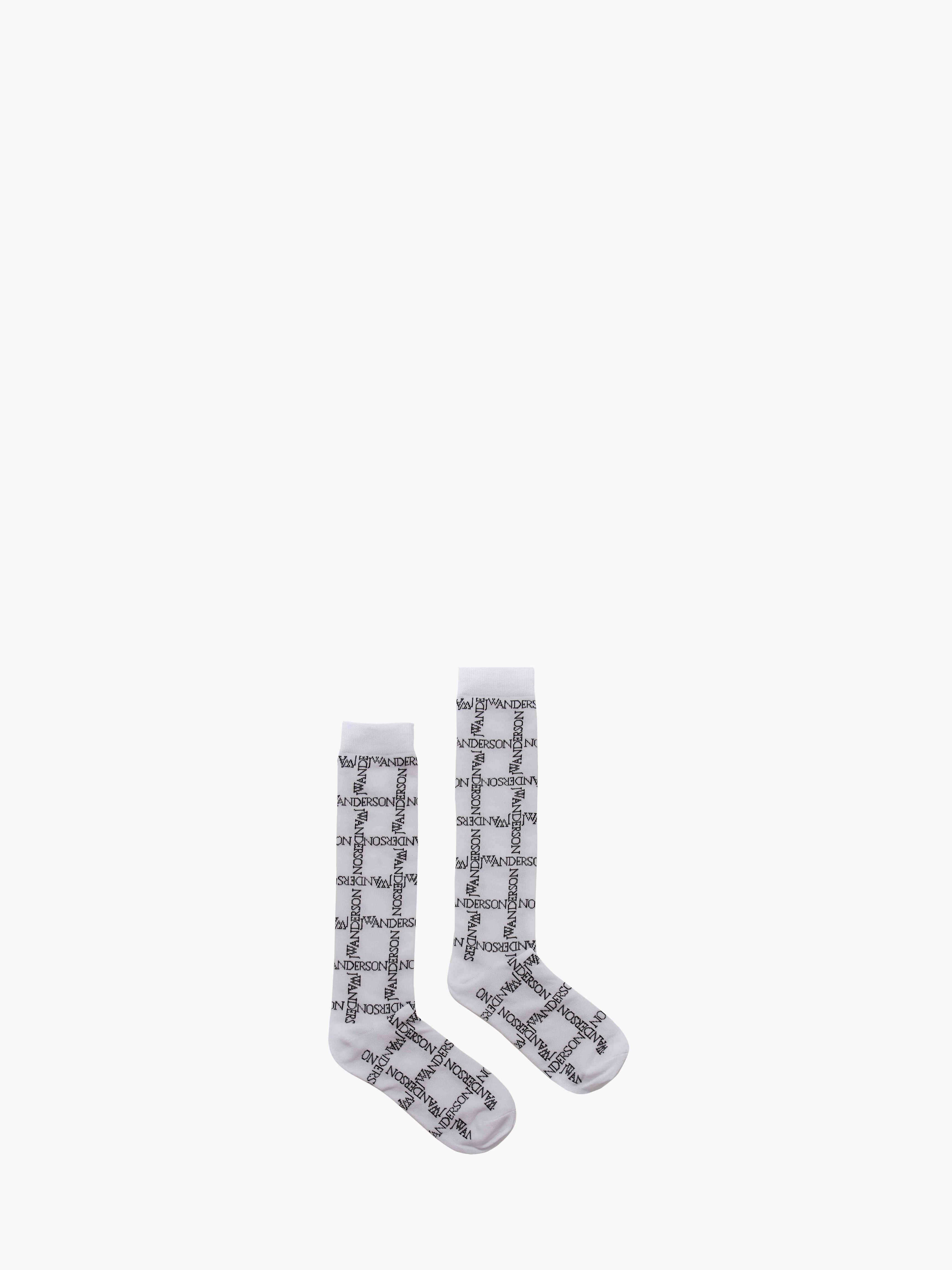 Custom Logo Grid Long Socks for Men & Women - Breathable Athletic Socks for Running, Sports & Casual Wear