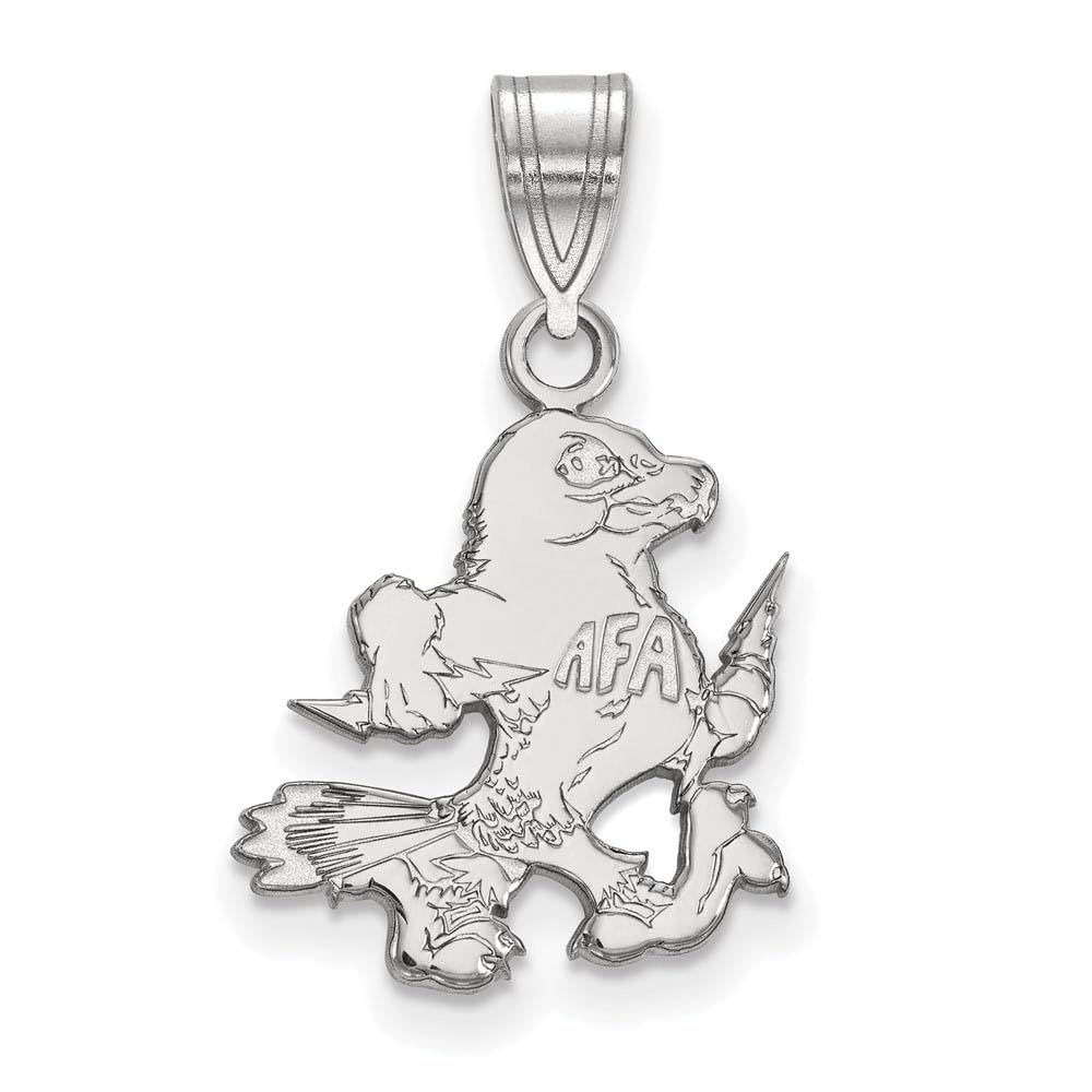 10k White Gold Air Force Medium (5/8 Inch) Pendant - Military Jewelry Gift for Airmen, Graduation & Special Occasions