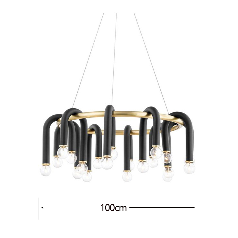 U-Shaped Tube Chandelier - Modern Exclusive Lighting Fixture for Dining Room, Living Room & Bedroom Decor