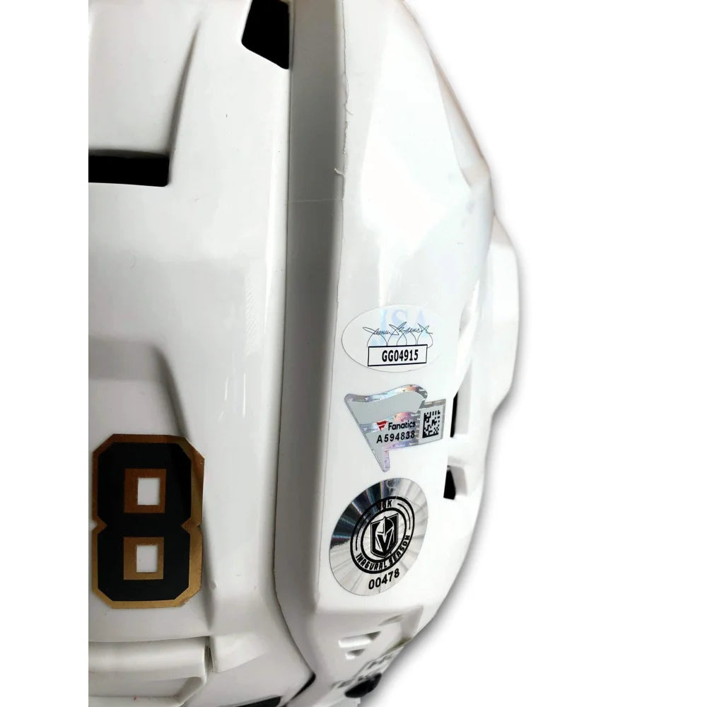 James Neal Autographed Vegas Golden Knights Game-Used Hockey Helmet with 1st Goal Inscription - JSA Certified COA | NHL Memorabilia for Collectors & Fans | Perfect for Display in Man Caves, Sports Bars & Themed Rooms