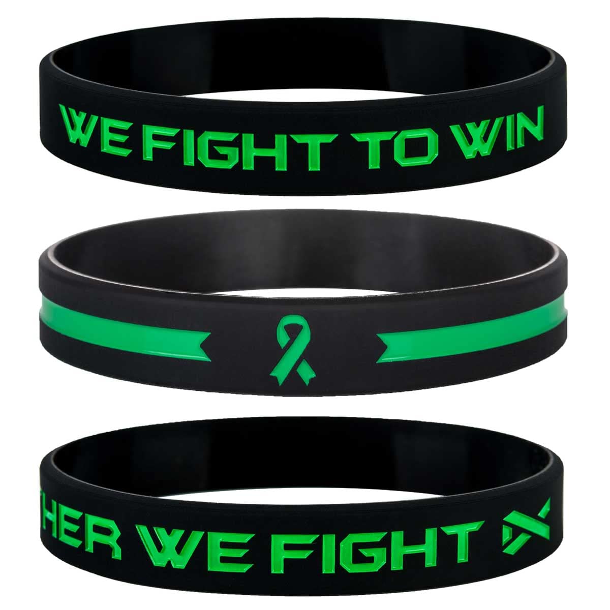 Fight With Hope Green Awareness Ribbon Bracelet - Motivational Cancer Support Wristband for Men & Women, Patients & Survivors | Inspirational Get Well Soon Gift for Chemotherapy & Recovery Support